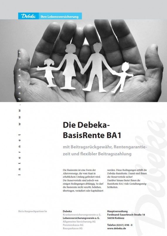 Debeka BasisRente BA1: Unter https://www.debeka.de/service/rechner_tarifrechner/rentenversicherung-BA1/lv_190.pdf findet sich ein weiterführendes PDF (Screenshot debeka.de 24.05.2012)