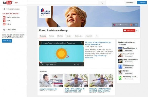 Europ Assitance Group bei Youtube